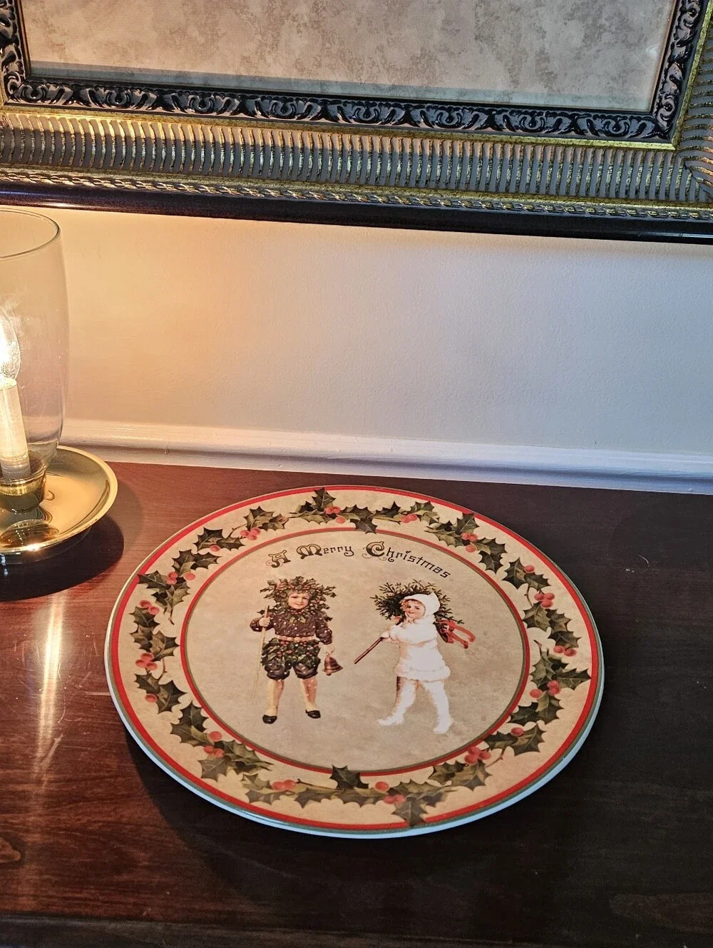 Bethany Lowe Designs Holly Edged Christmas Platter 